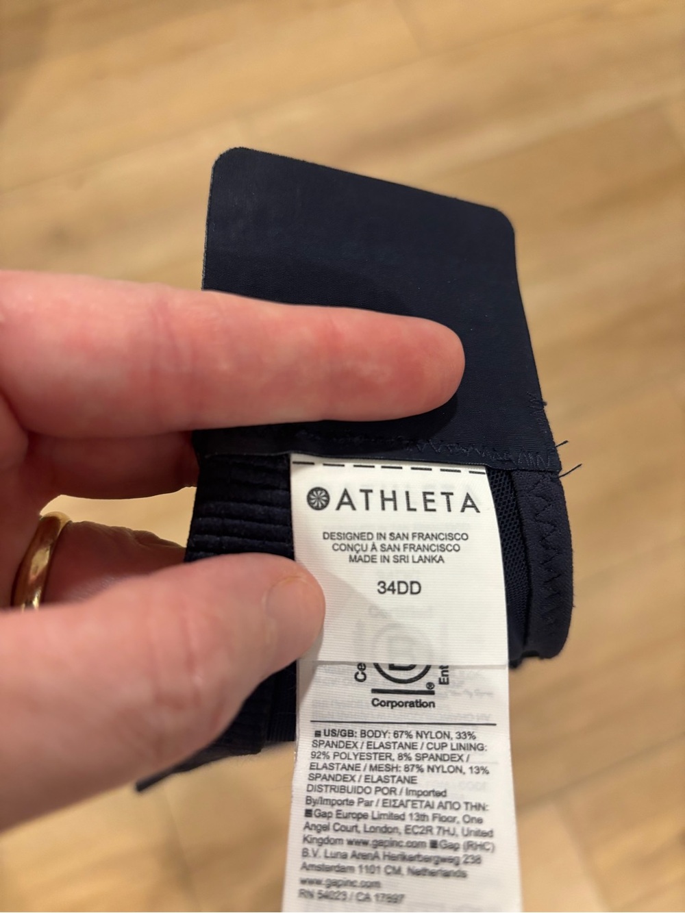Athleta Navy High Impact Underwire Sports bra size 34DD running CrossFit gym - Picture 3 of 3